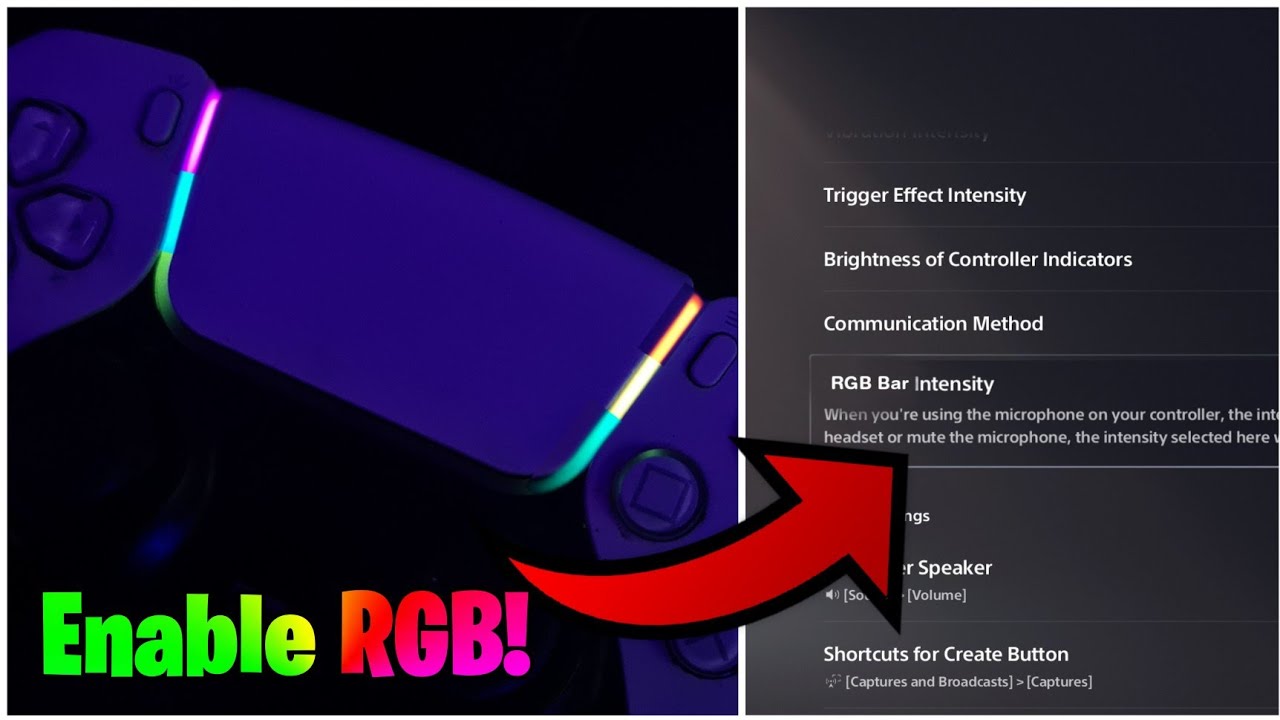Как включить эффект RGB на контроллере PS5 (Как включить RGB на контроллере DualSense)