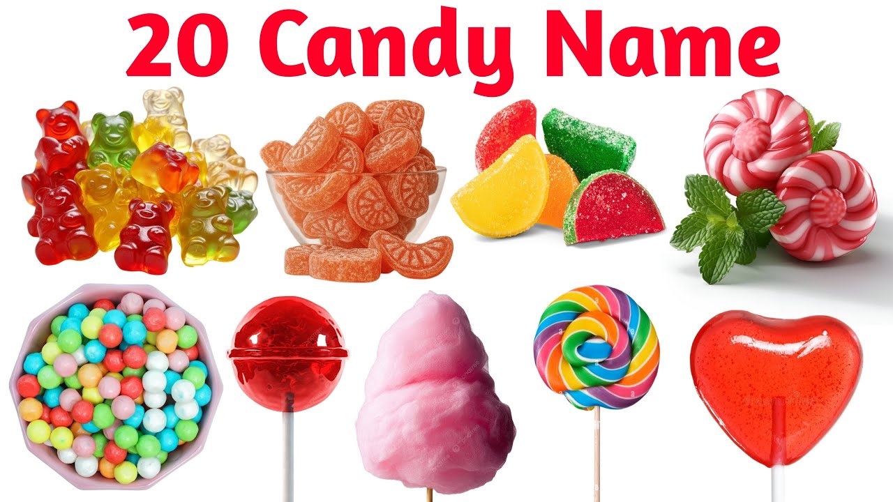 20 Candy Names for Kids | Learn Candy Names in English & Hindi | Educational Video for Children