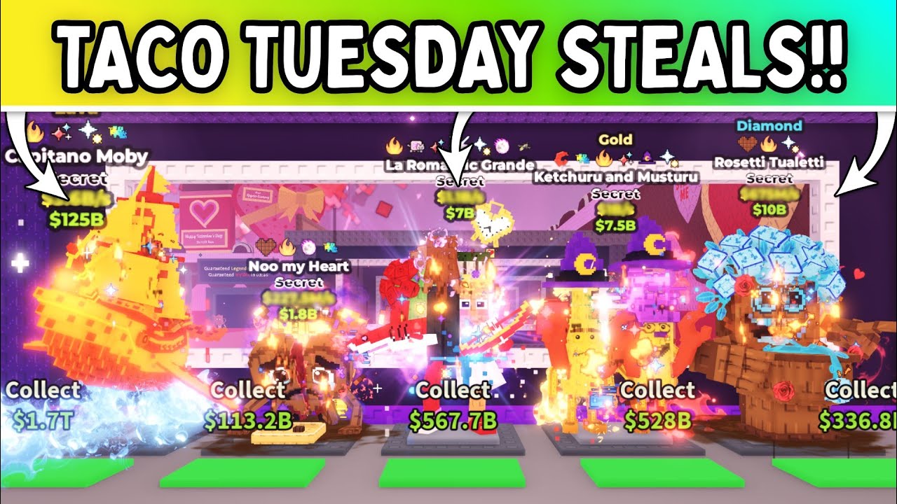 I STOLE THE CRAZIEST BRAINROTS FROM VALENTINES TACO TUESDAY!! *INSANE!!!* Steal a Brainrot ROBLOX!