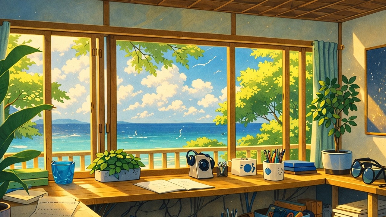 Live Lofi Aquarium 🦐 | Rain Chillhop Beats for Studying & Focus