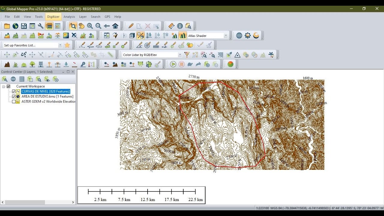 CREA CURVAS DE NIVEL CON GLOBAL MAPPER E IMPORTAR EN ARCGIS