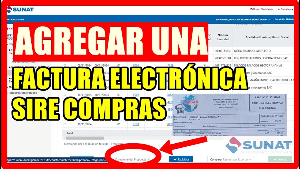 🧾➕📚 C&oacute;mo a&ntilde;adir un comprobante al registro de compras SIRE