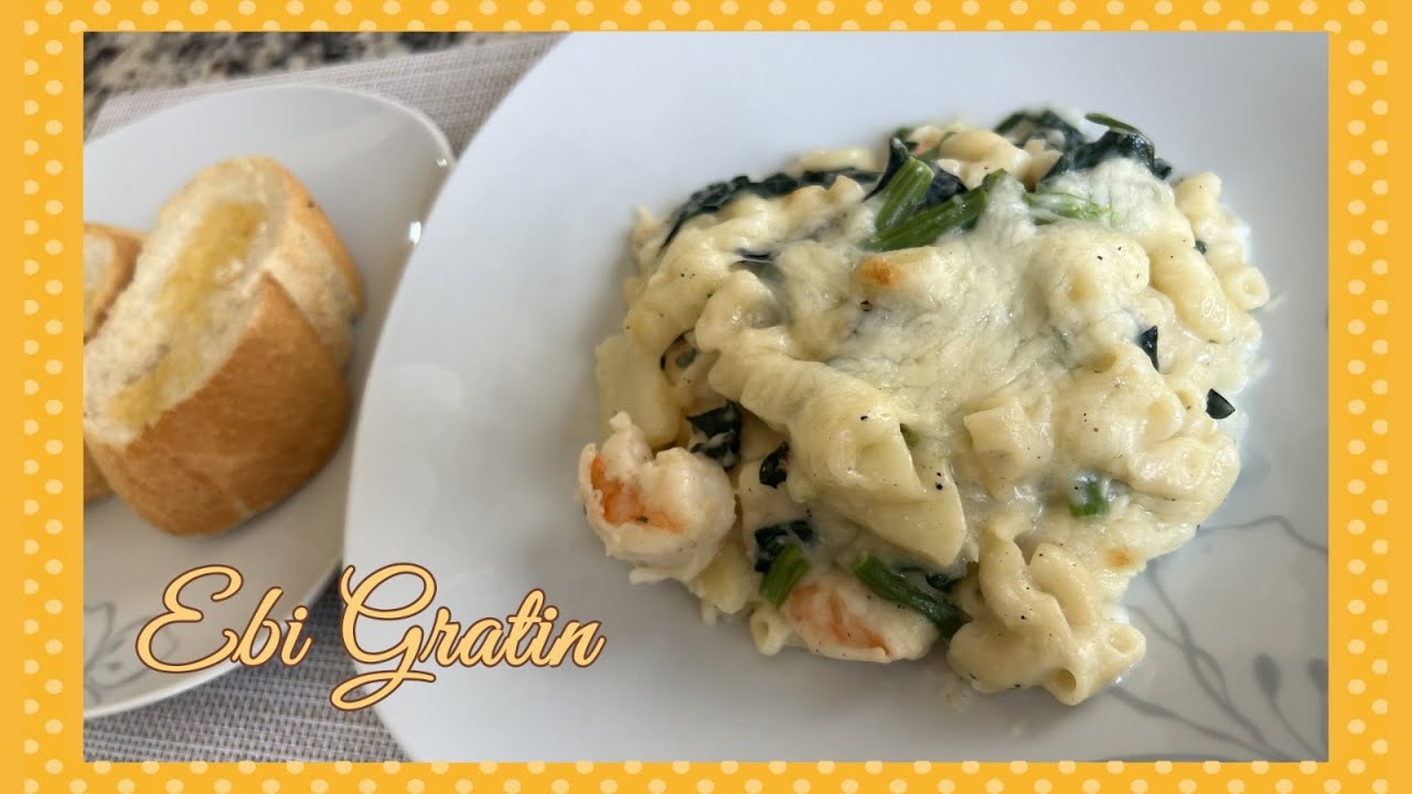 Ebi Gratin | Gratinado de Coditos y Camarones | Llenador, Caliente, y Delicioso