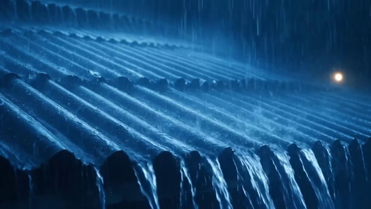 Calm Night Ambience – Rooftop Rain Sounds