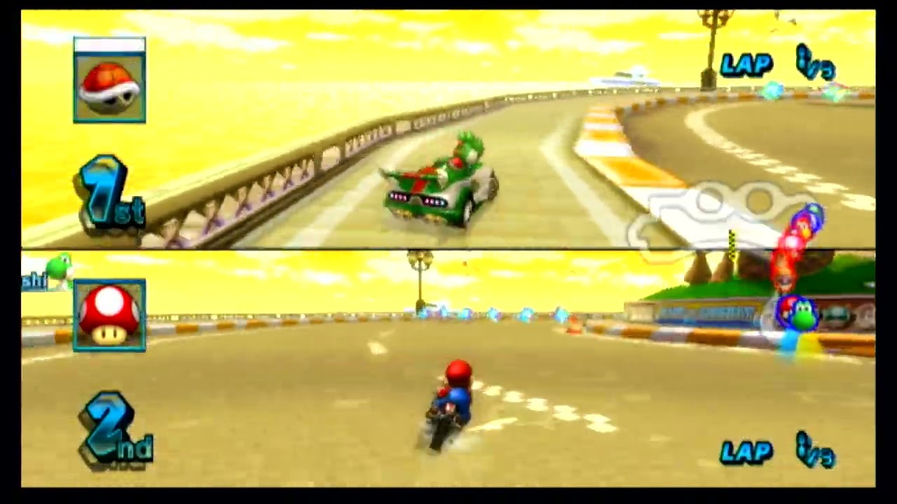 Mario Kart Wii gameplay part 2 (2 players)