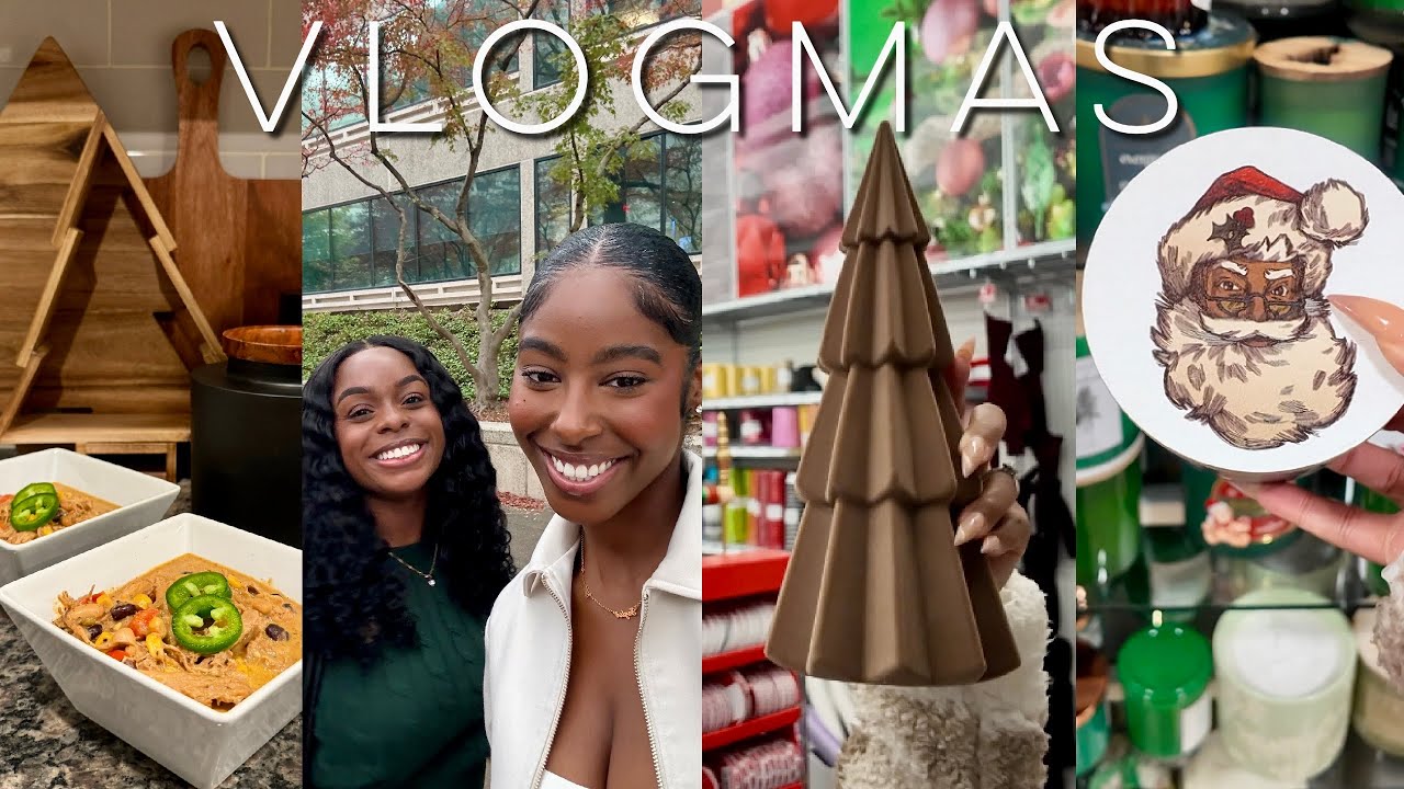 VLOGMAS DAY 5  | viral chicken caesar sandwich, lunch date, decor finds, white chicken chili + more.