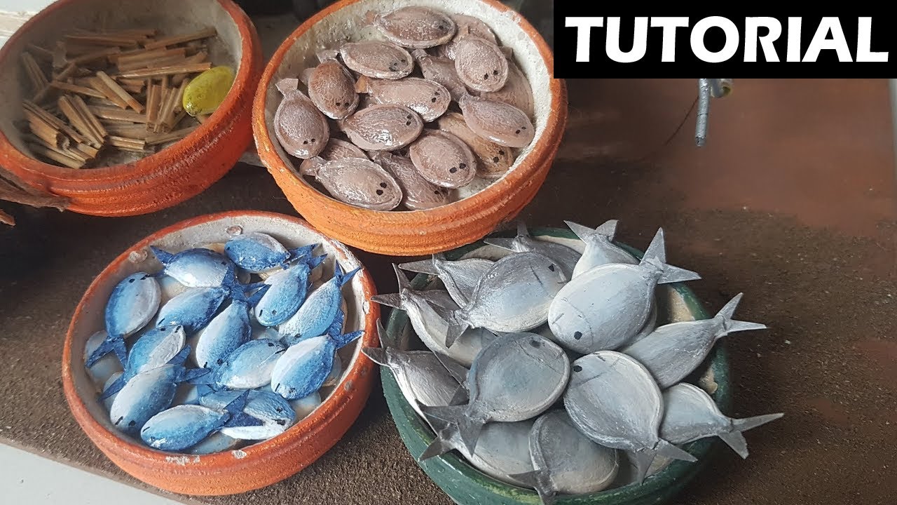 💡 TUTORIAL: Come creare dei pesci 🐟 usando solo semi di zucca 🎃  Ottimi per presepi e diorami