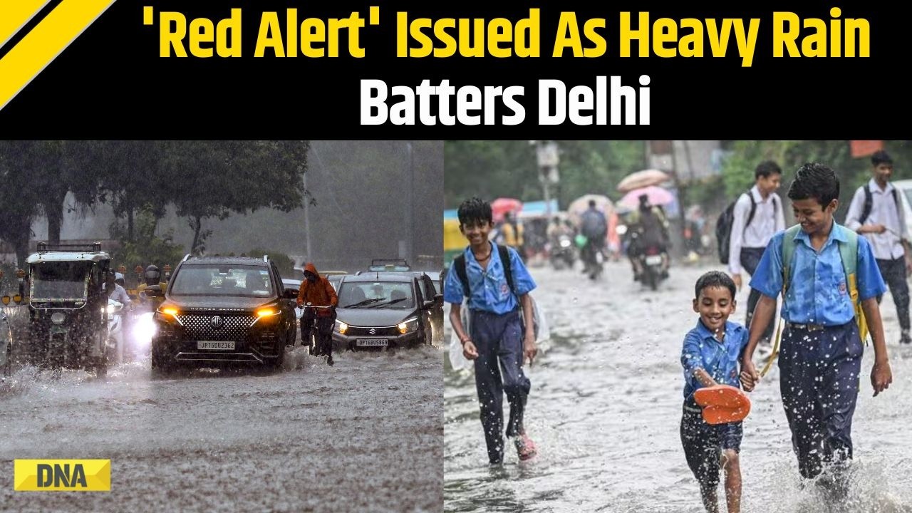 Delhi Rains: IMD Issues 'Red Alert' After Heavy Rain Lashes City; Temp Drops To 25.6&deg;C | New Delhi