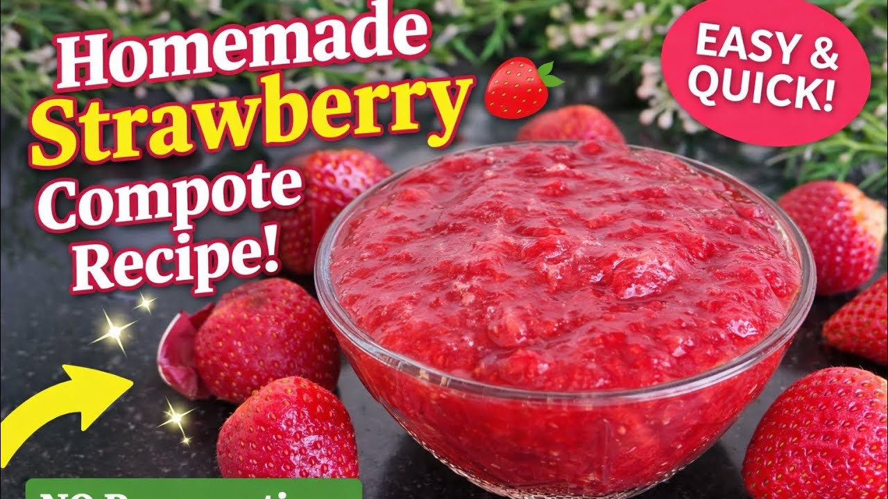 Strawberry Compote Recipe for Cakes| Easy Homemade Strawberry Filling | How to Make Strawberry crush