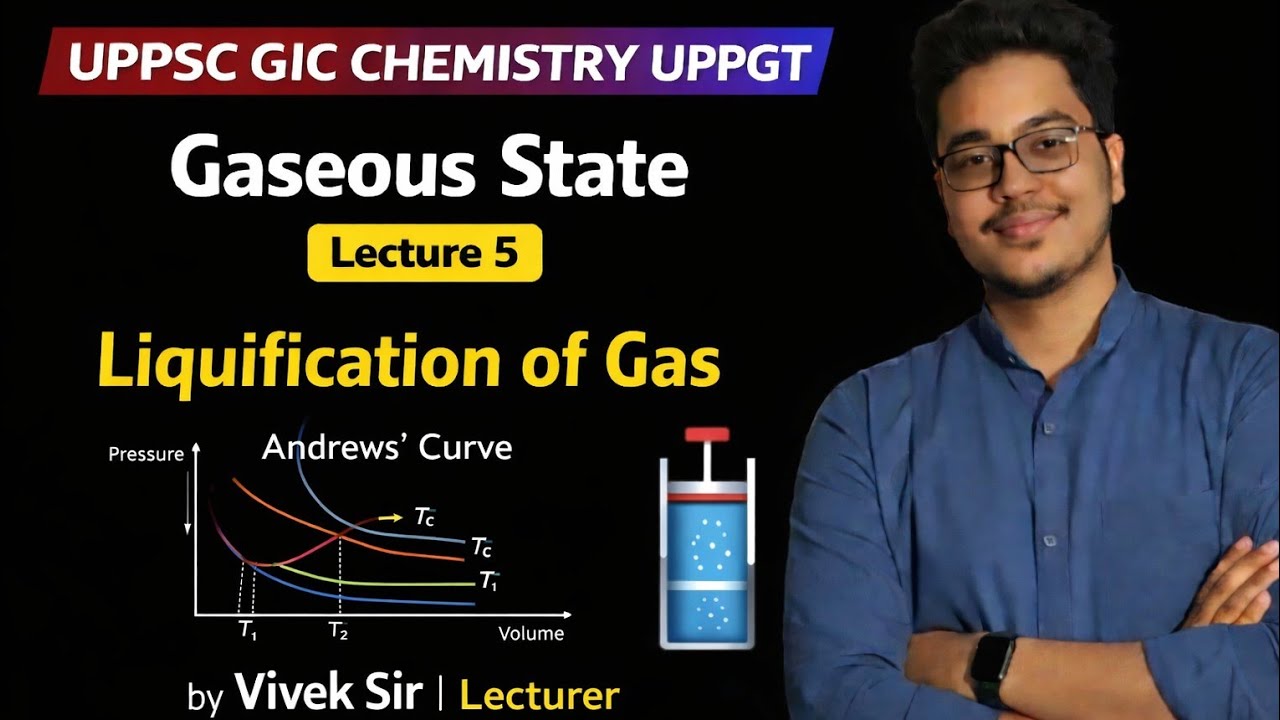 UPPSC GIC Chemistry UPPGT | Gaseous State Lecture 5 | Liquefaction of Gas & Andrews’ Curve