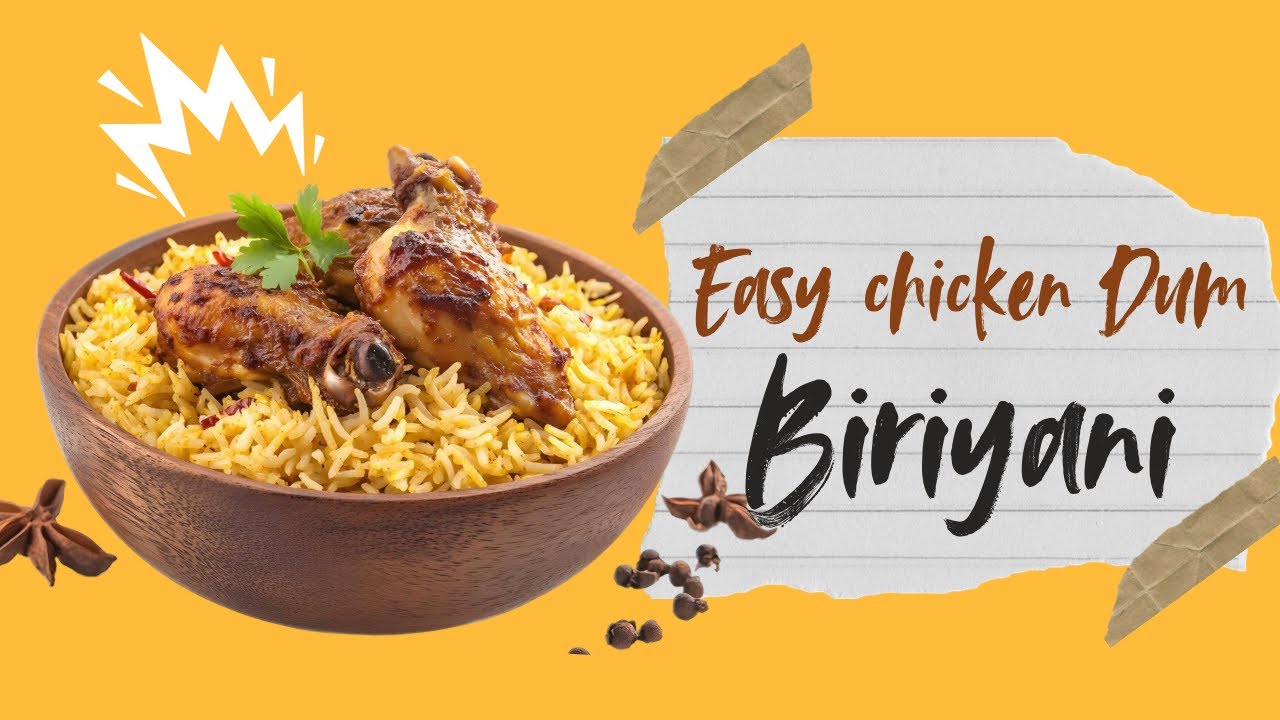 EASY CHICKEN DUM BIRIYANI | NO BLENDING , NO GRINDING | HYDERABADI CHICKEN BIRIYANI 