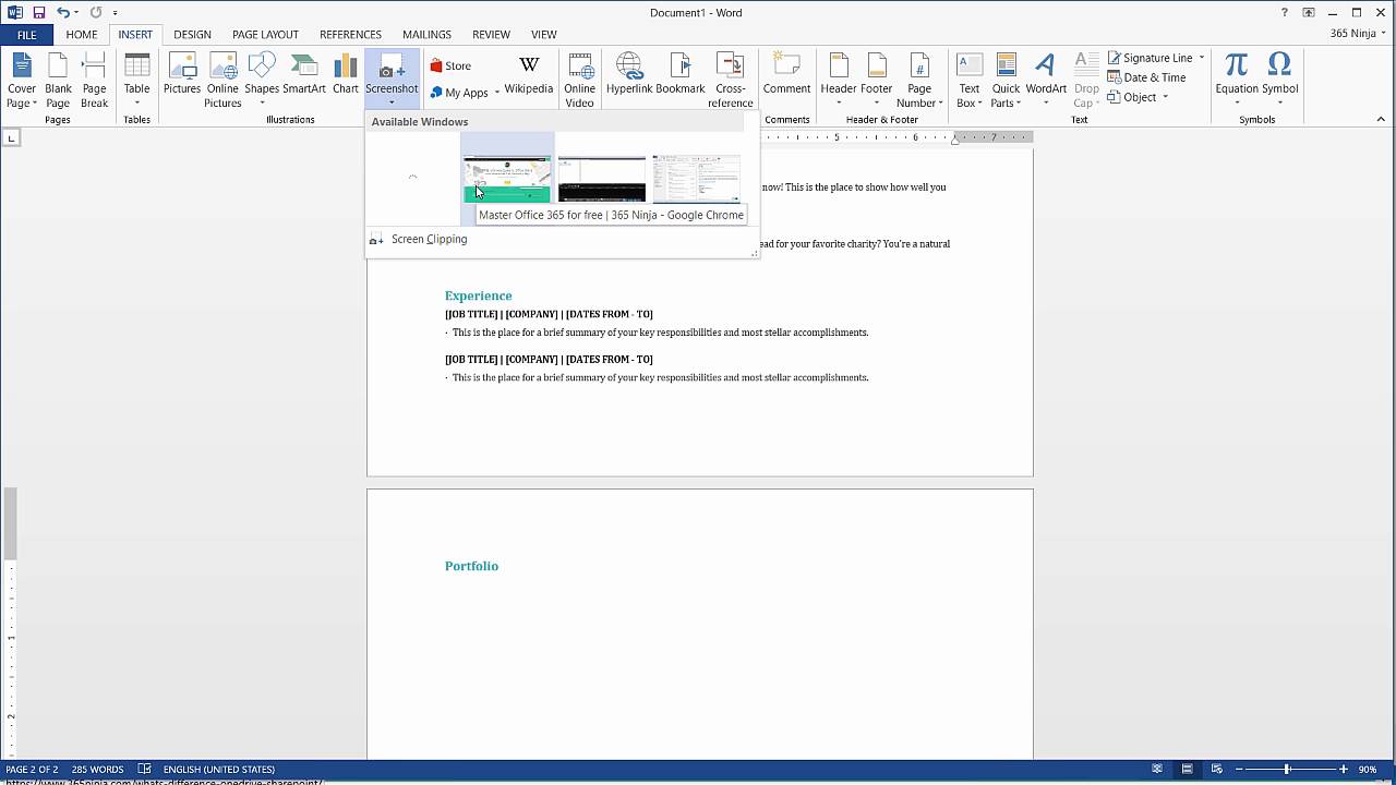 How to Insert a Screenshot or Screen Clipping in Word