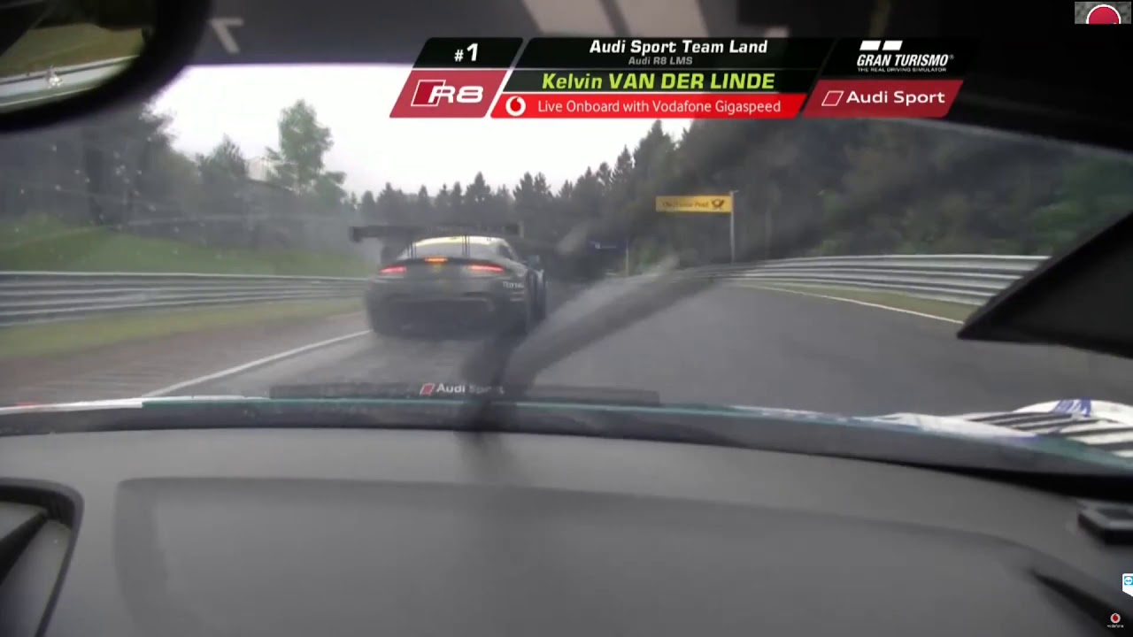 #1 Audi Sport Team Land 24h Nürburgring 2018 Van der Linde crash