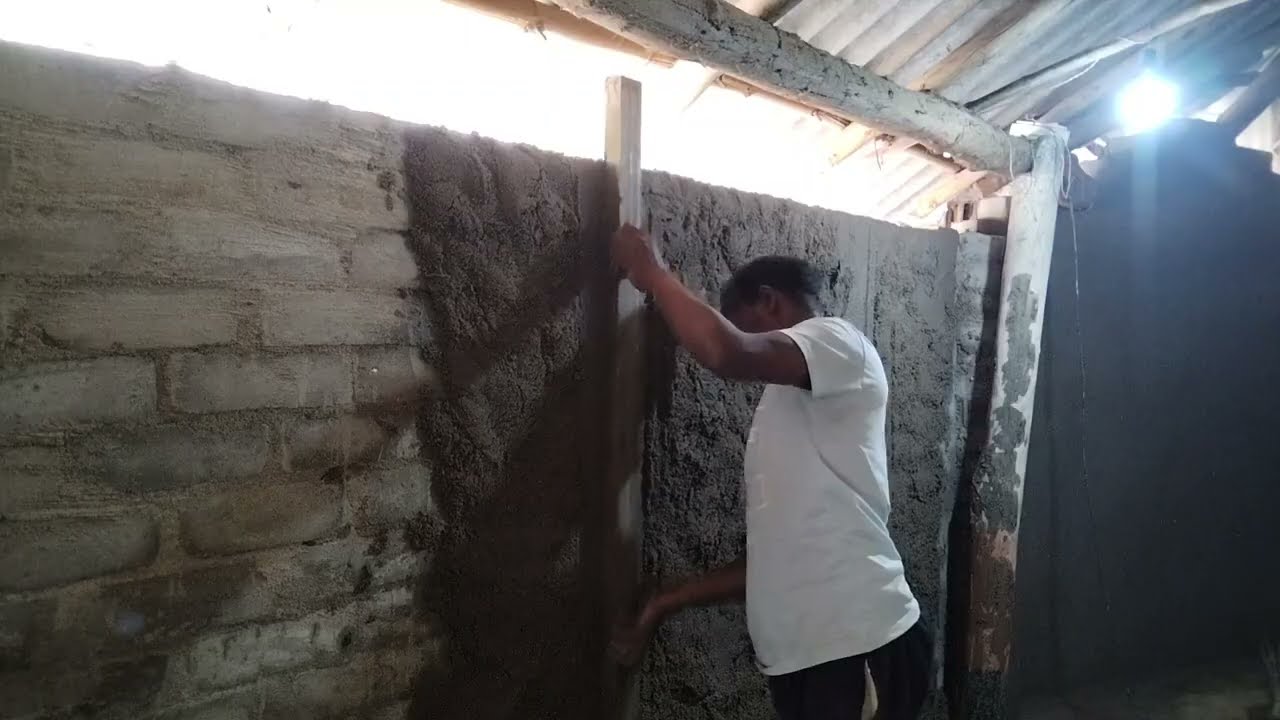 Extreme wall plaster skill yo 😱 amazing balance/ perfect  smooth finish work 