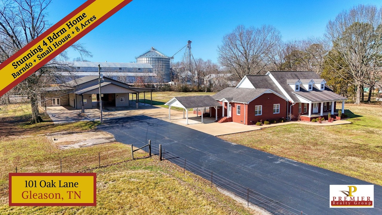 (𝗙𝗢𝗥 𝗦𝗔𝗟𝗘) Stunning Home + Barndo on 8 Acres in Weakley County, TN