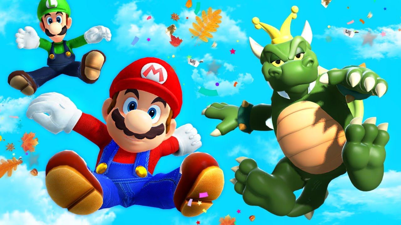 GMOD • Mario, Luigi and King Koopa Legendary Ragdolls [Jumping, Slides]