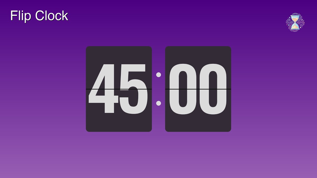 45 Minute Timer ⏱️ Lavender Dreams Flip Clock | Class period Timer - ChronoFlow
