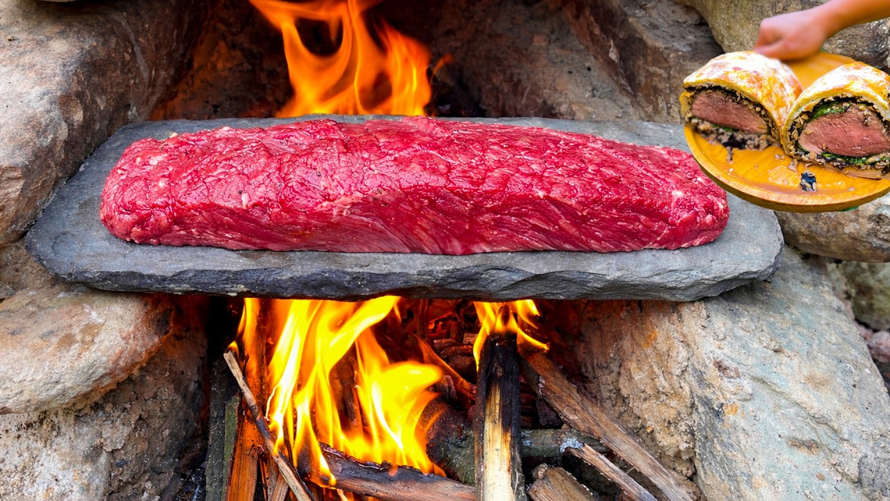 Campfire Beef Wellington Steak | Bushcraft Outdoor Cooking