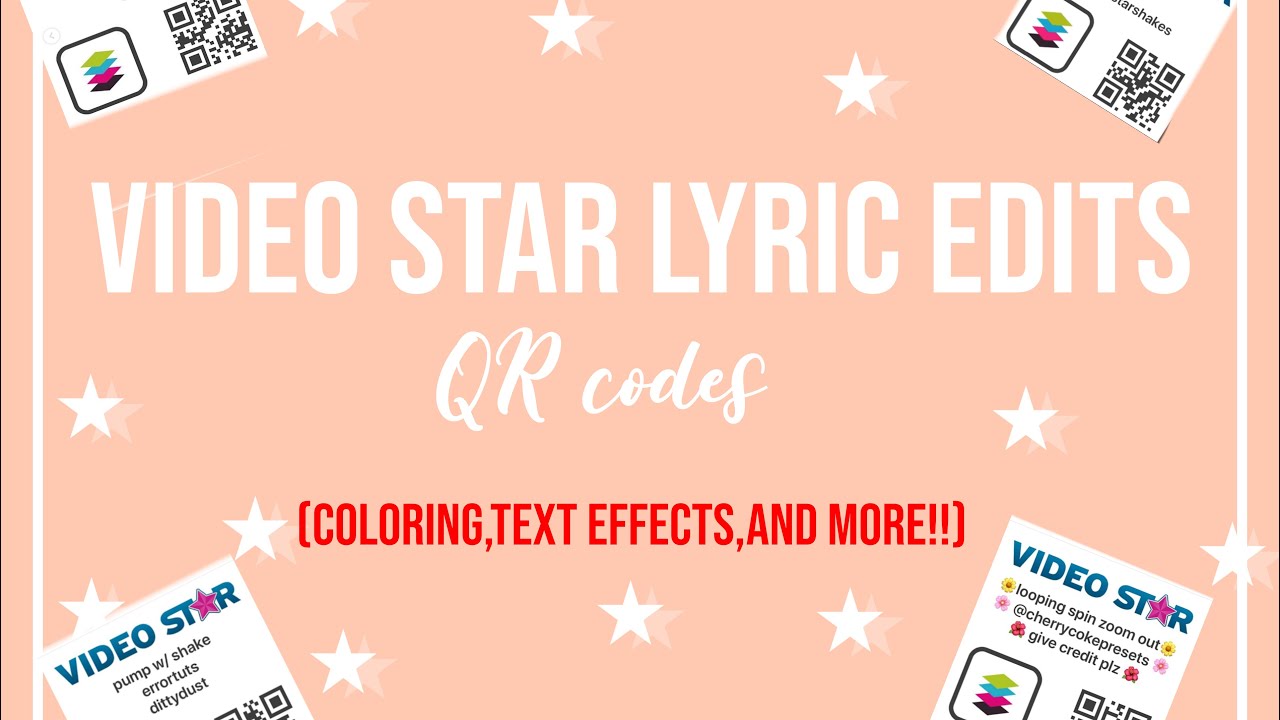 VIDEOSTAR QR codes for lyric edits pack|100 sub special ❤️