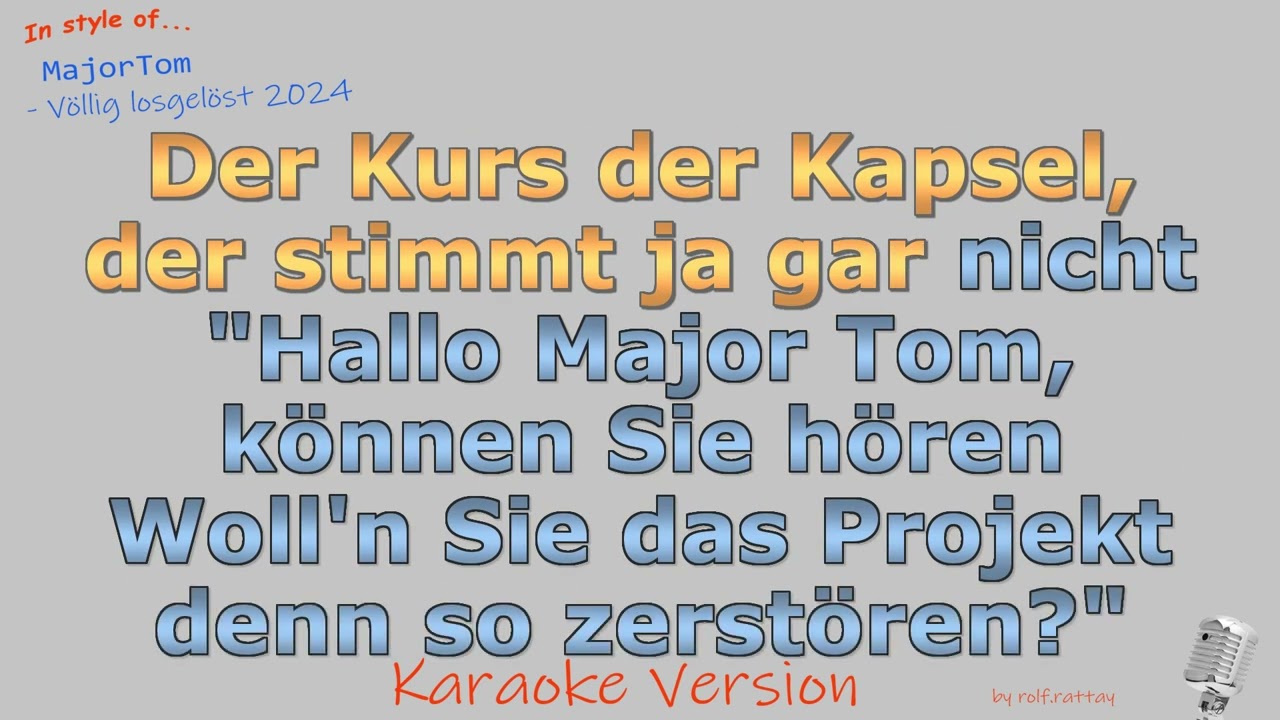 MajorTom - V&ouml;llig losgel&ouml;st - 2024 Instrumental und Karaoke