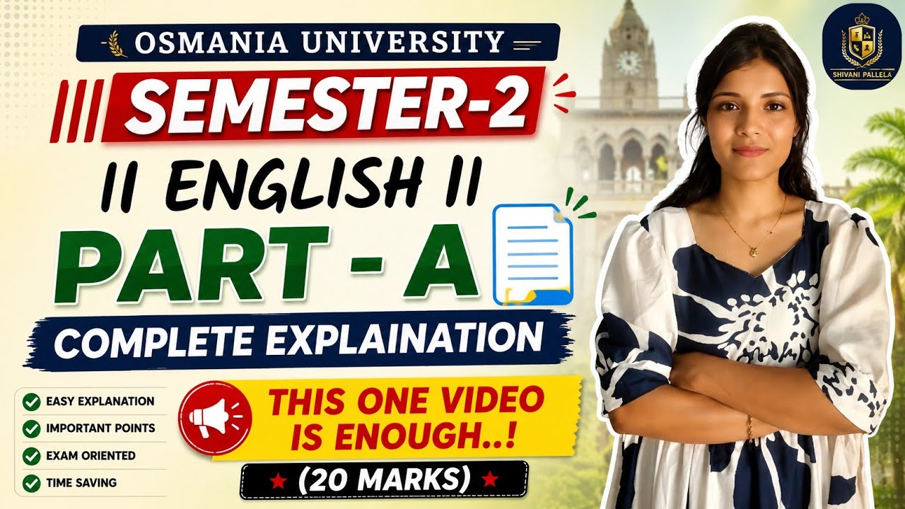 ENGLISH | FULL GRAMMAR IN ONE VIDEO | PART-A | SEM-2 OSMANIA UNIVERSITY | 60 MARKS @shivanipallela 