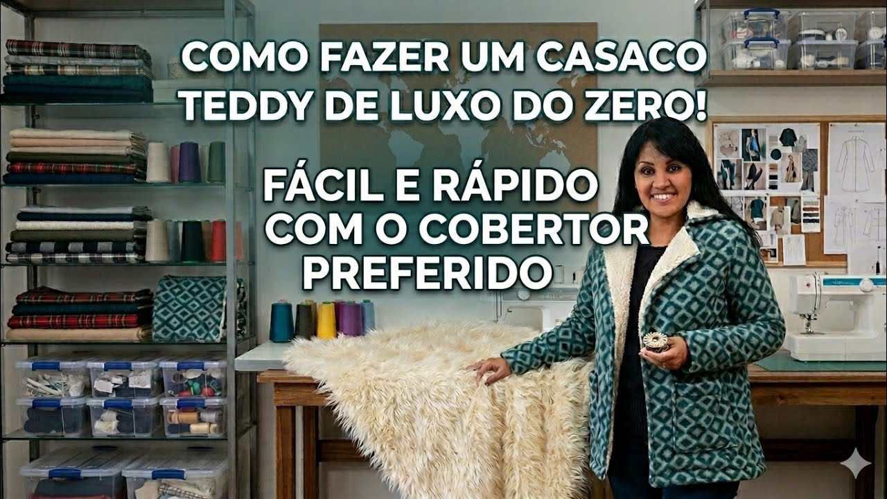 ✅️DIY Como fazer Casaco Teddy _Costura fácil passo a passo para iniciantes Gisleide Novelo
