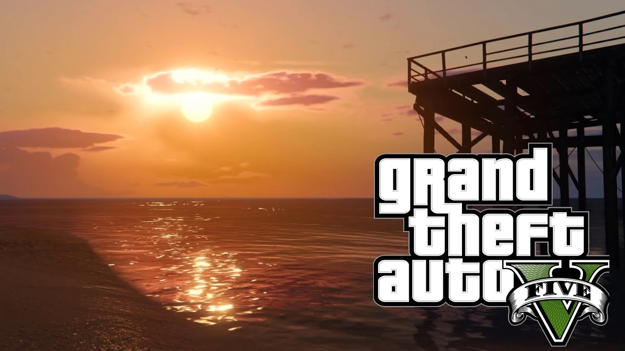 GTA V Ambience - Sunset at Paleto Bay with relaxing beach ASMR