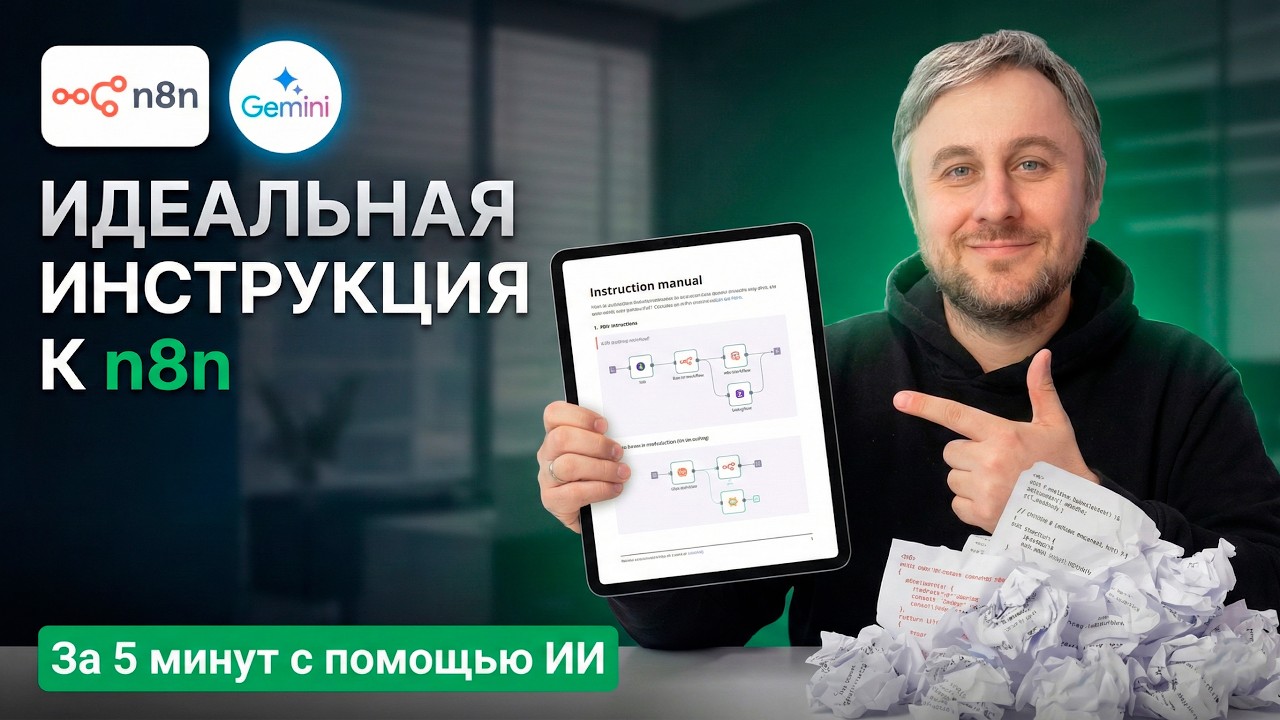 n8n + AI: Как понять ЛЮБОЙ сложный Workflow за 5 минут? (Gemini 3 Pro + Notepad++)