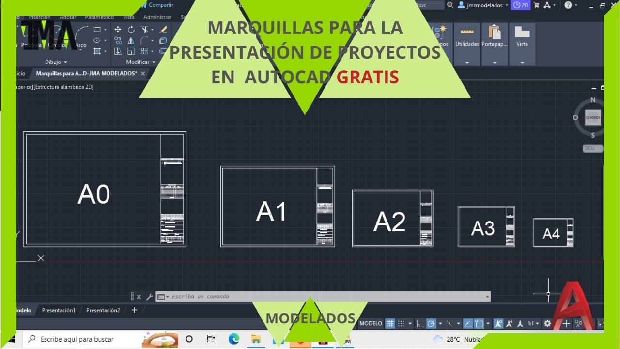 Marquillas para AutoCAD totalmente GRATIS/insertar  cajetín en presentación de AutoCAD