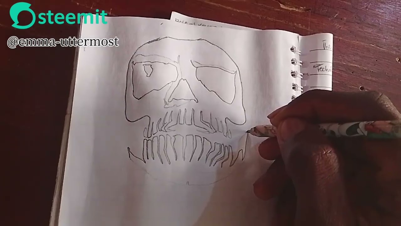Drawing a skull mask