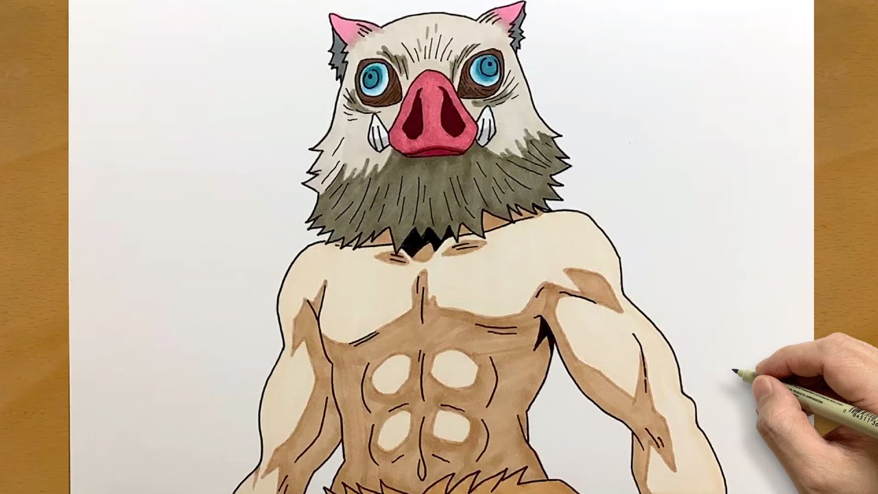 Draw Inosuke Hashibira Easy Step by Step – Demon Slayer