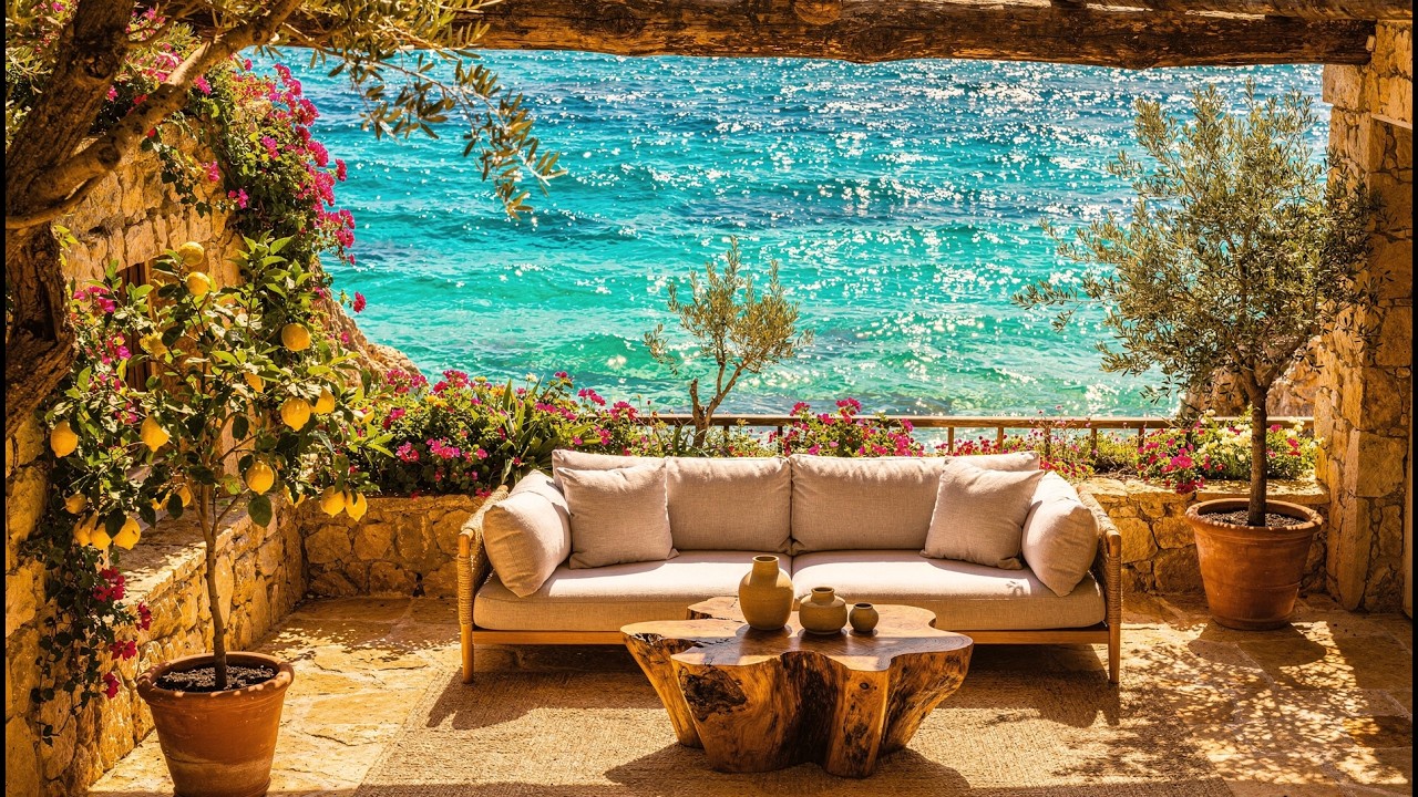 Mediterranean Riviera Noon Escape 🌿 Turquoise Water & Quiet Luxury Terrace