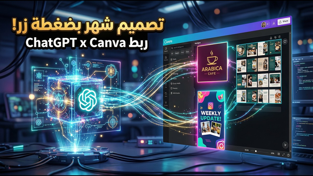 تصميم محتوى شهر كامل بضغطة زر! | ربط ChatGPT مع Canva