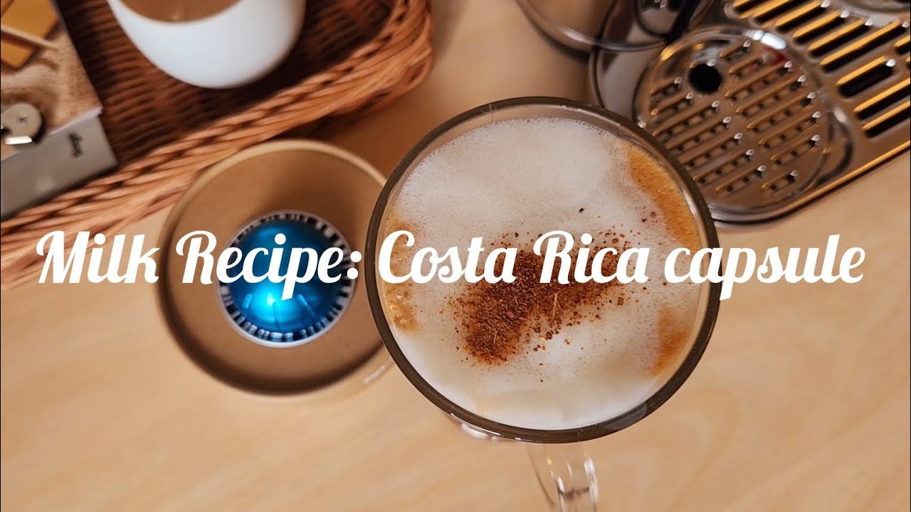 Coffee Milk recipe with the Nespresso Costa Rica capsule. Steaming milk on the Vertuo Creatista.