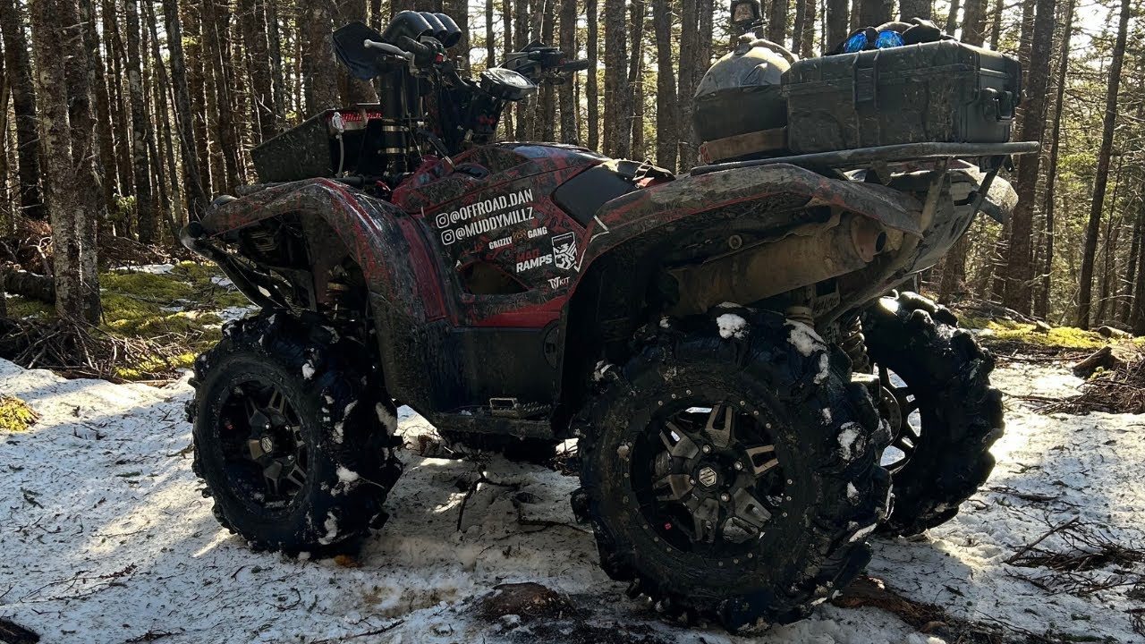 Yamaha Grizzly Winter trail Ride!