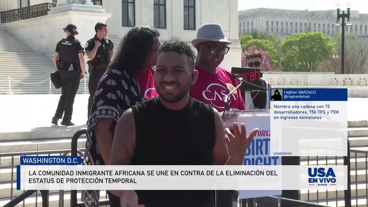 Manifestantes frente a la Corte Suprema de EE. UU. durante audiencia sobre ciudadan&iacute;a | USA EN VIVO🔴