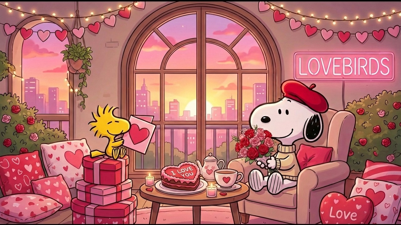 Sweet Valentine Jazz with Snoopy 💓🍫 Romantic Vibes & Relaxing Warm Love Ambience