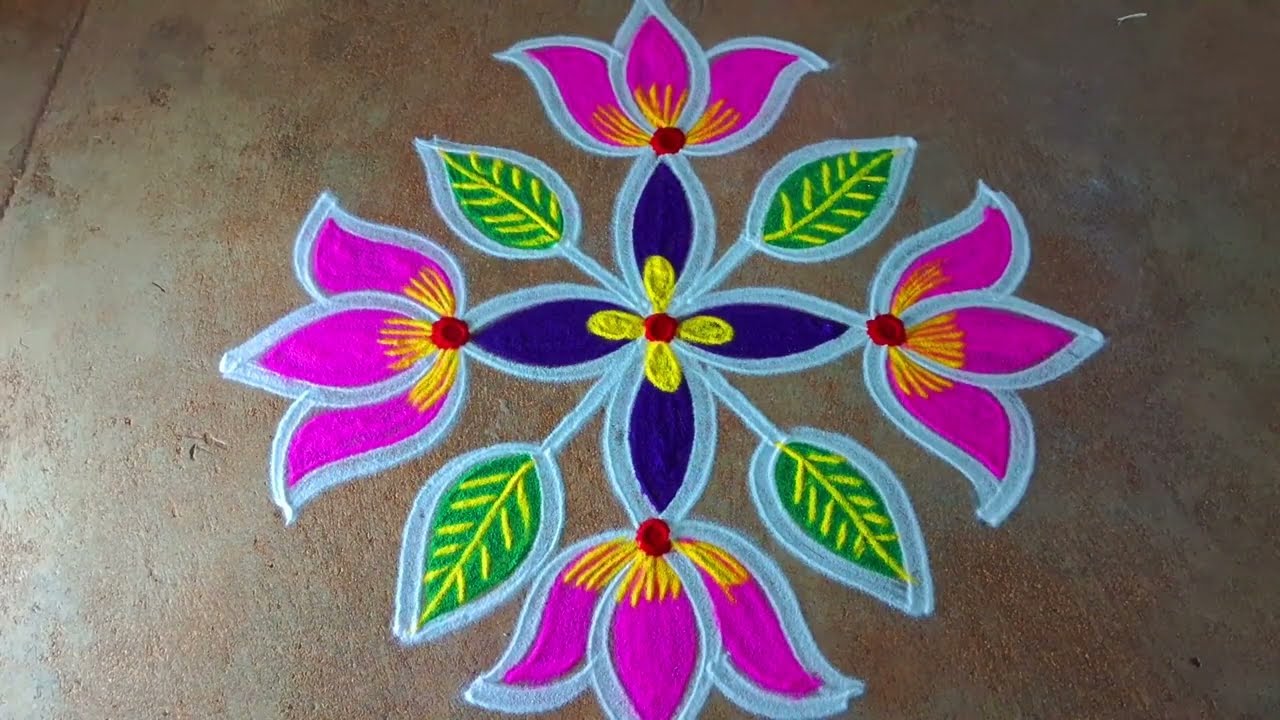 Thaipusam special simple rangoli kolam3*1 Thai madham kolameasy pandaga muggulu