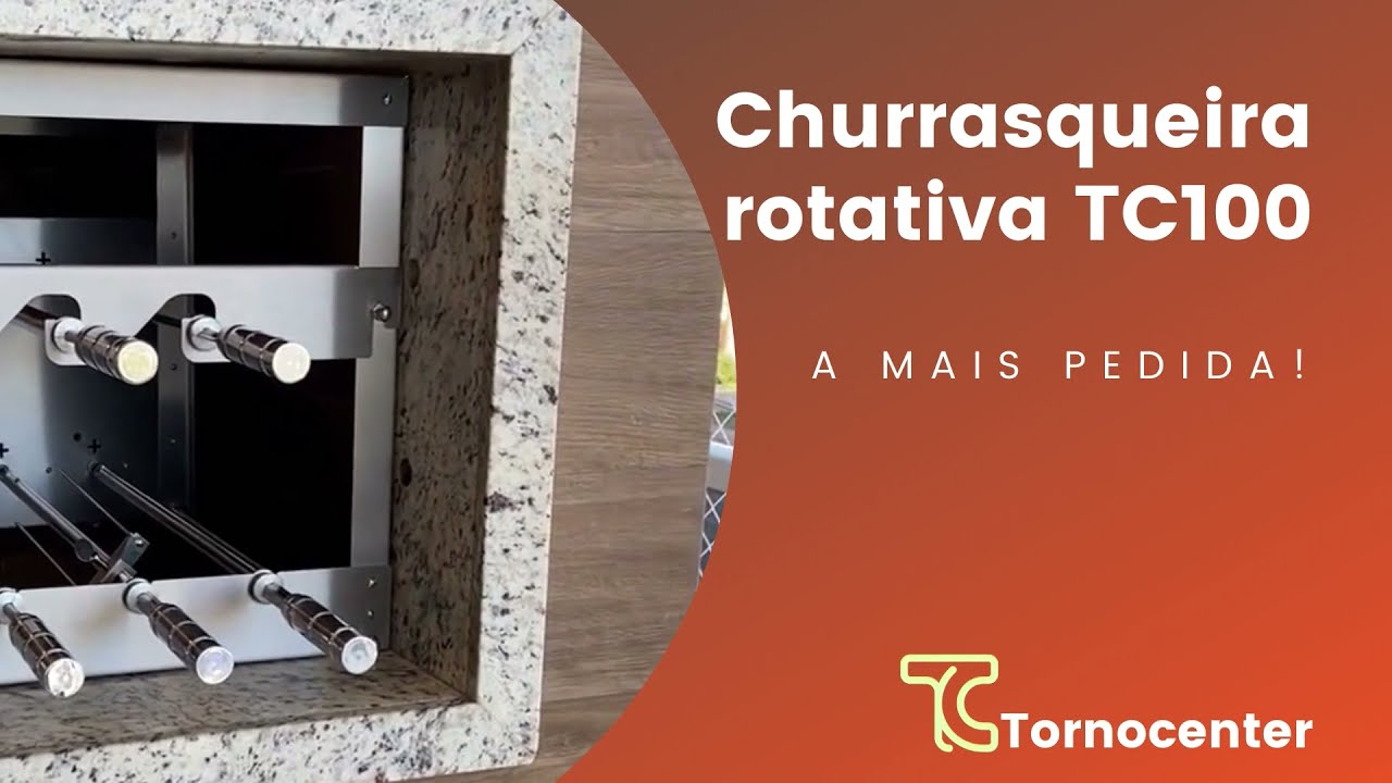 Churrasqueira rotativa inox TC100 - Tornocenter Churrasqueiras