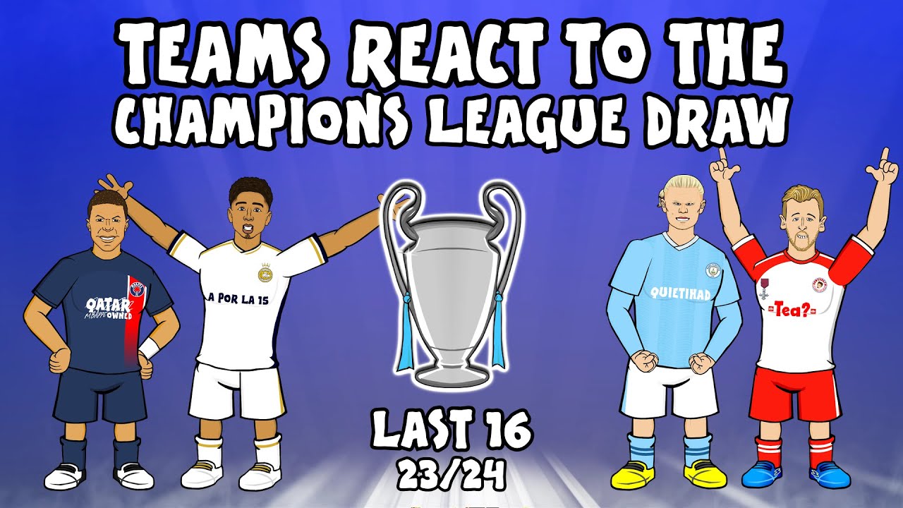 🏆LAST 16 UCL DRAW - Teams React!🏆 (Champions League Parody 23/24)