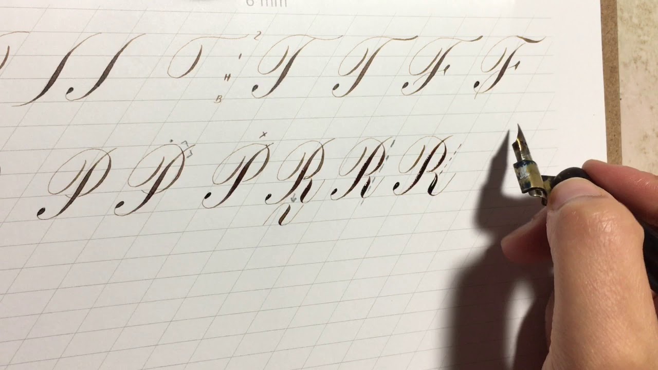 Copperplate Majuscules Part 3: T, F, P, R, B, Y, U