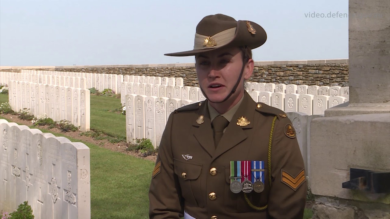 Corporal visits her grandfather's grave in Gallipoli