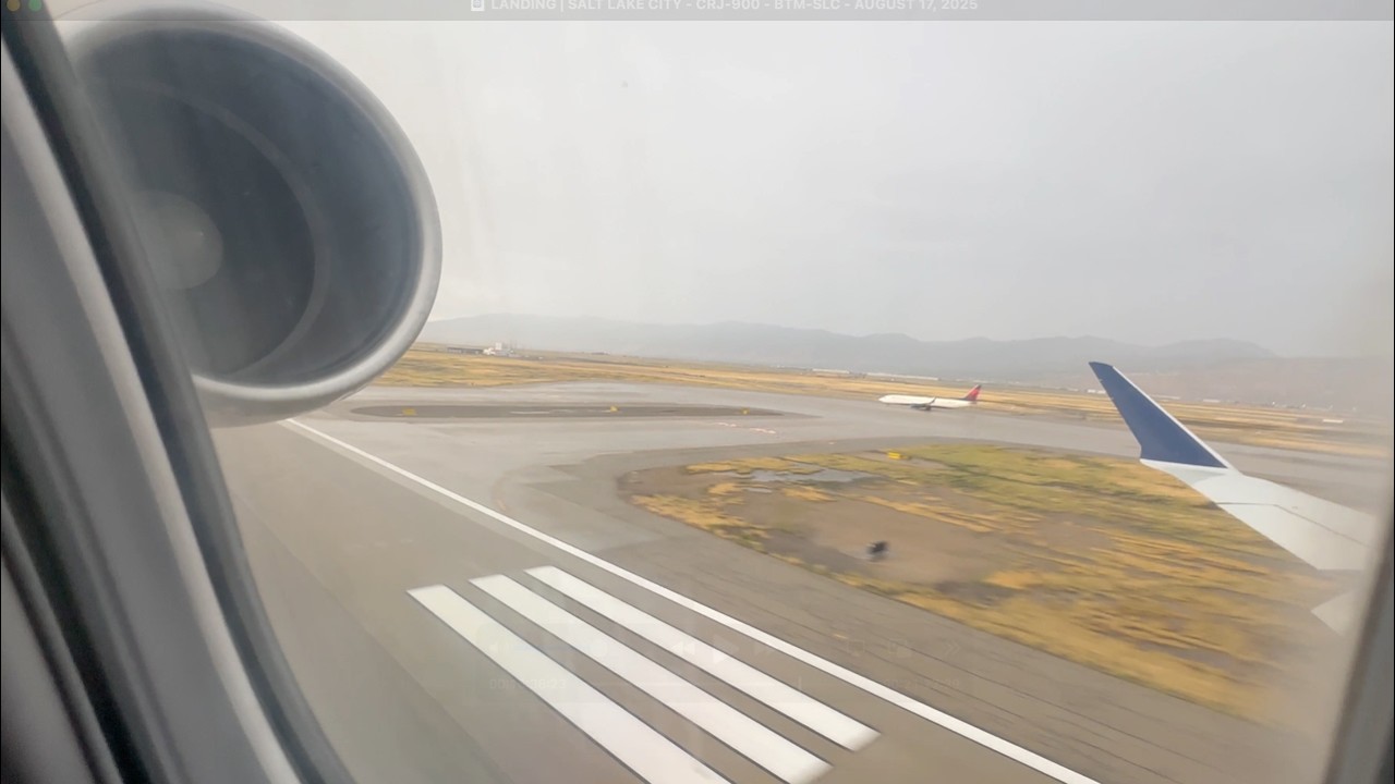 Landing | Battling Strong Winds Delta CRJ-900LR Ride to Salt Lake City from Butte, MT - Aug 18, 2024