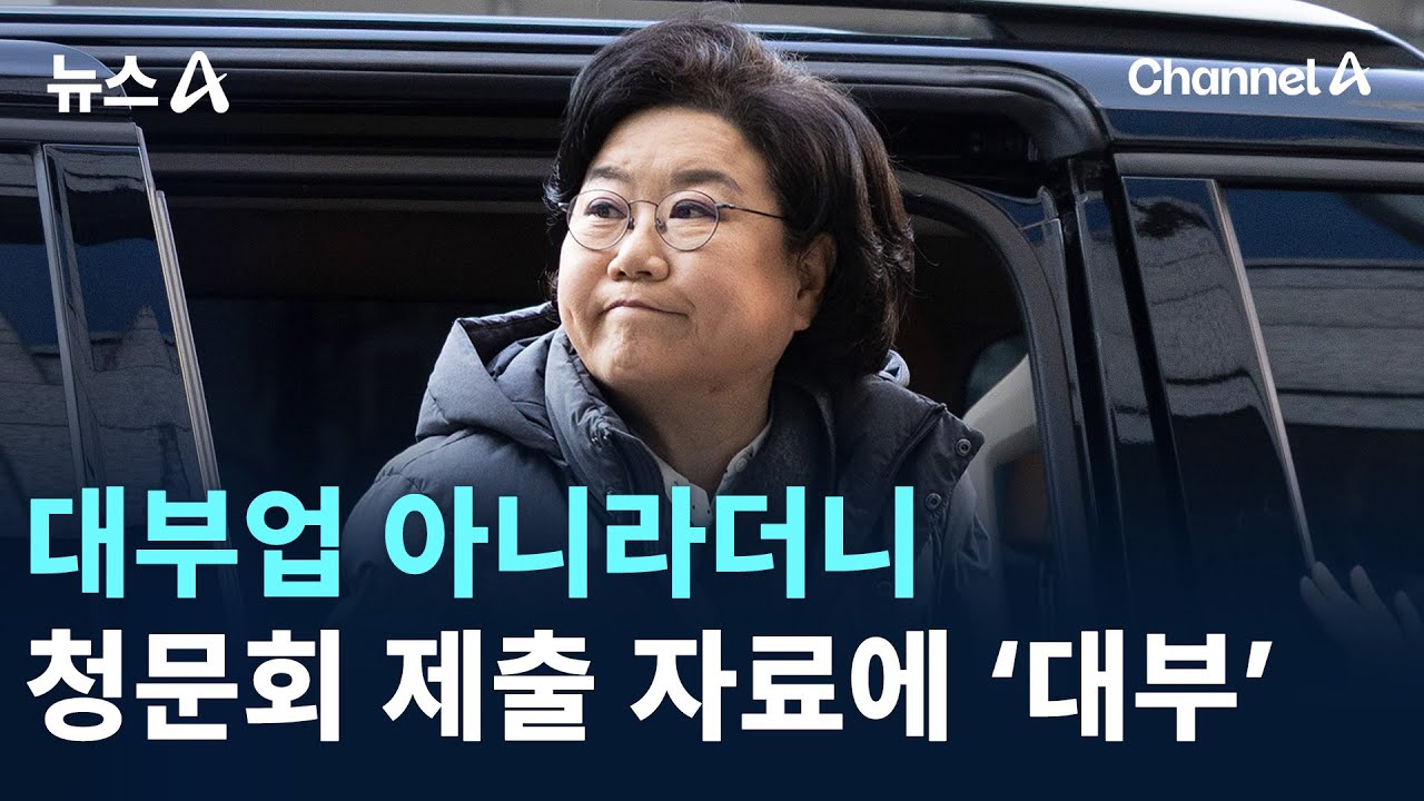대부업 아니라더니…이혜훈 청문회 제출 자료에 ‘대부’ / 채널A / 뉴스A