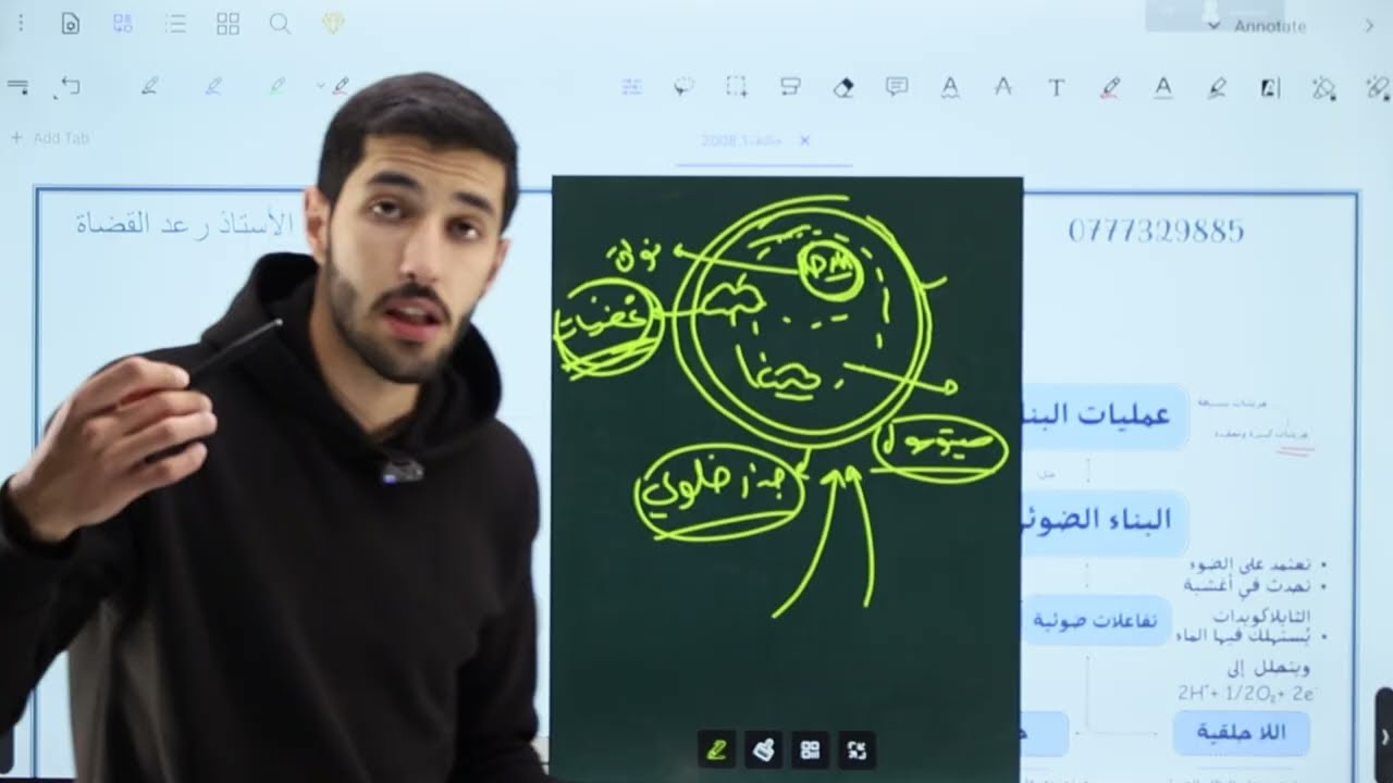 الحصة الرابعة من المكثف المجاني لجيل 2008 (التنفس الخلوي) - رعد القضاة