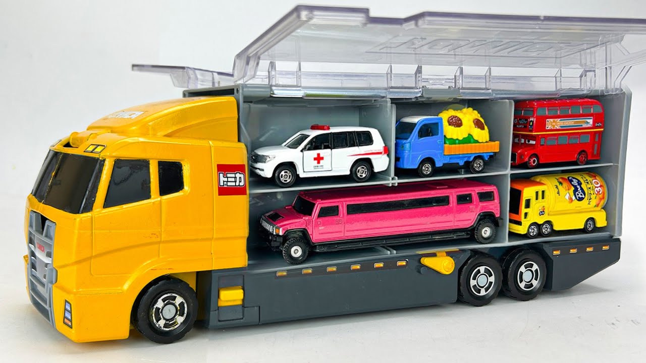 トミカ☆ミニカーを開封してチェックしながら緊急走行テストします☆Tomica mini cars unboxing & underwater emergency driving test