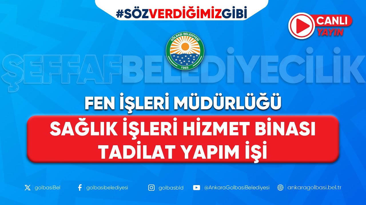 📡 #Canlı - FEN İŞLERİ MÜDÜRLÜĞÜ - Sağlık İşleri Hizmet Binası Tadilat Yapım İşi