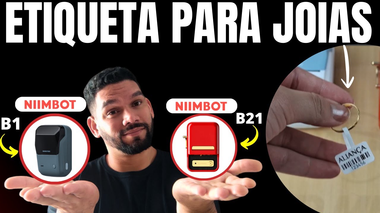 IMPRIMINDO ETIQUETA PARA JOIAS E CABOS NA MINI IMPRESSORAS BLUETOOTH NIIMBOT B1 E NIIMBOT B21