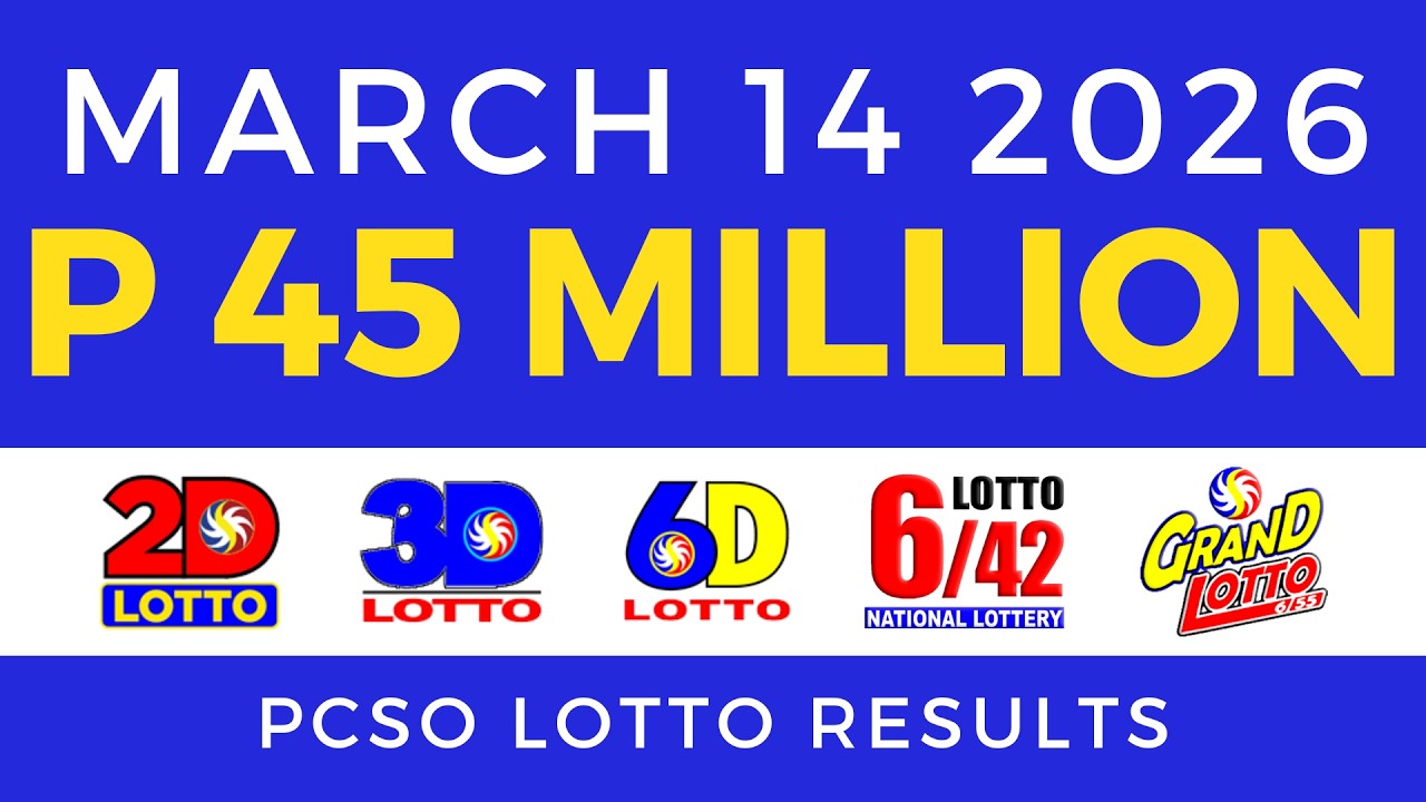 Lotto Result Today 9pm March 14 2026 PCSO