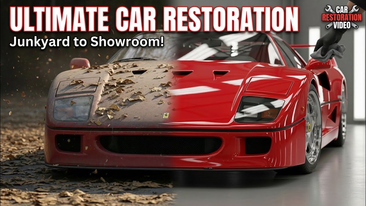 Car restoration|🏎️Ferrari F40 1989 ASMR Full Restoration😯 – From Abandoned Junkyard to Perfection